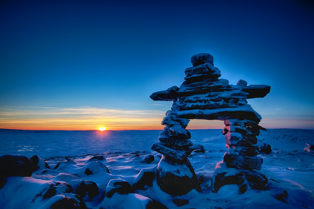 Inuksuk Sunset HDR